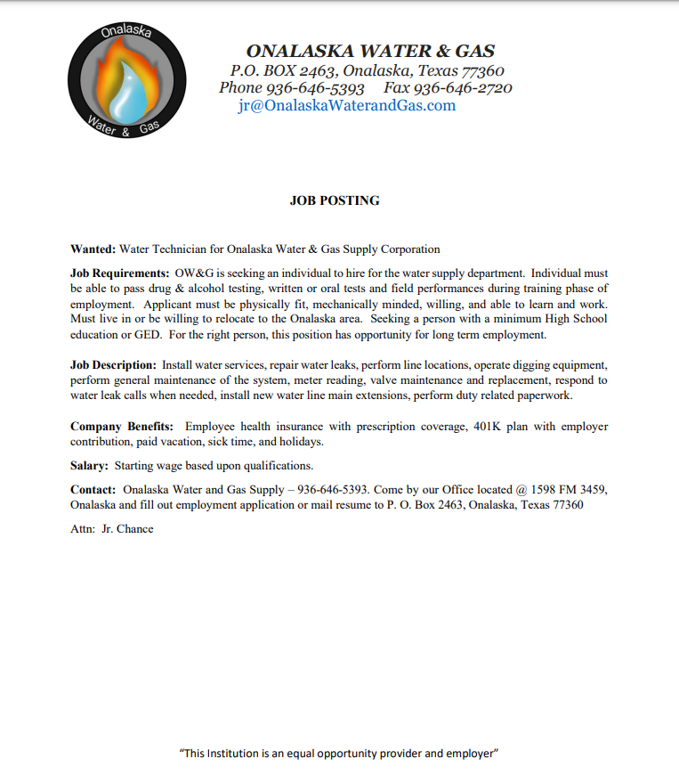 JOB POSTING